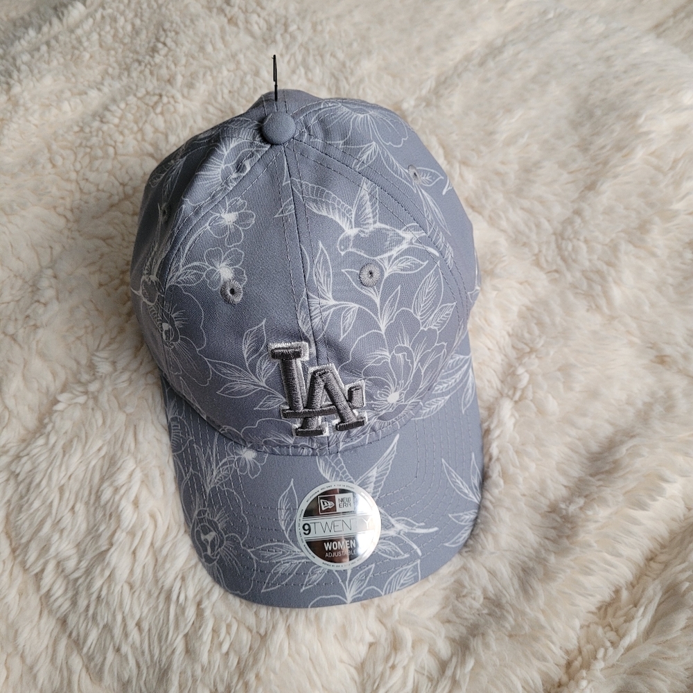 NWT! LA Dodgers New Era Gray Botanic 9TWENTY Adjustable Hat